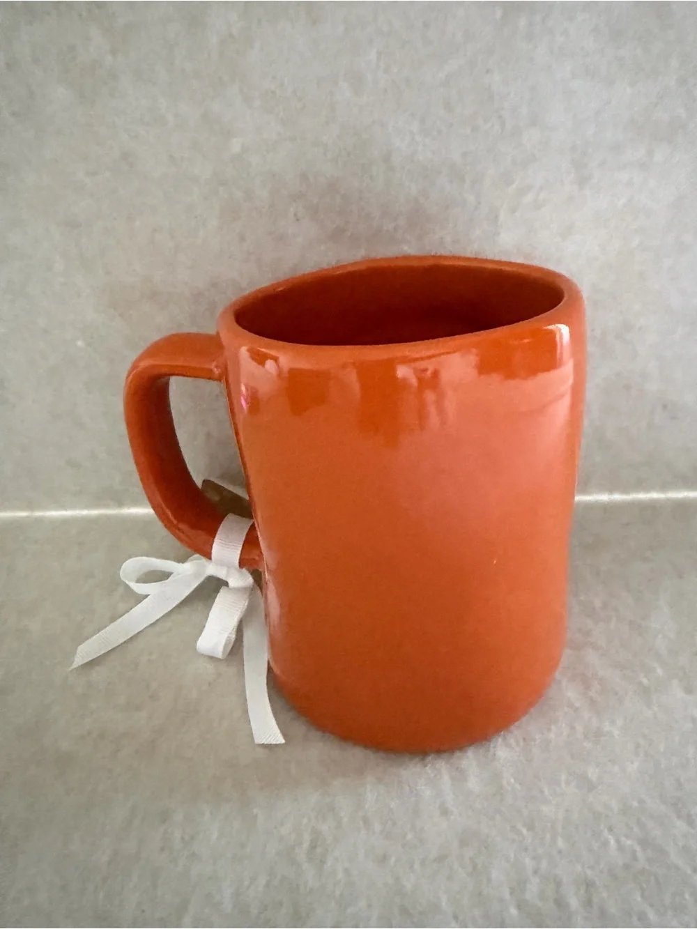 Rae Dunn Orange Peanuts 'Grateful for Friends' Ceramic Mug with Character Panel